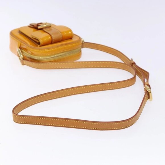 LOUIS VUITTON Monogram Vernis Christie PM Shoulder Bag Jaune M91110 Auth ep10365 - Picture 7 of 16